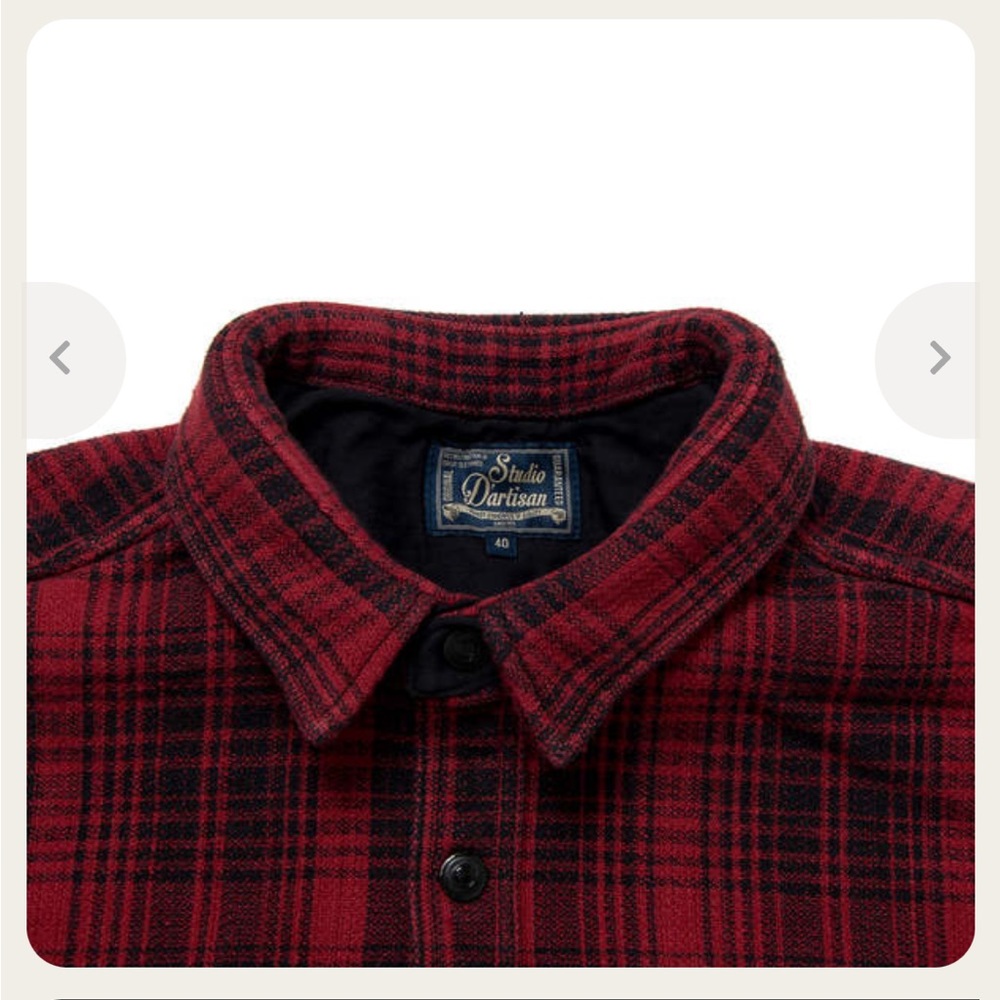 STUDIO D'ARTISAN INTERNATIONAL "HINODE" HEAVYWEIGHT FLANNEL CRUISER SHIR… - Picture 10 of 16